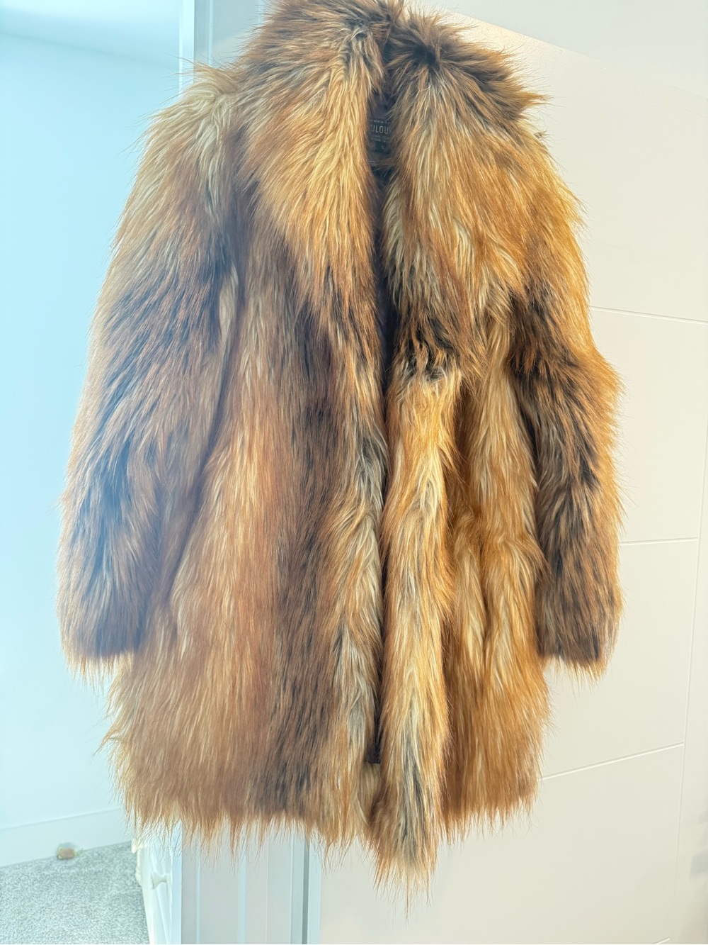 Fabulous Furs Rich Golden-Brown Faux Fur Coat